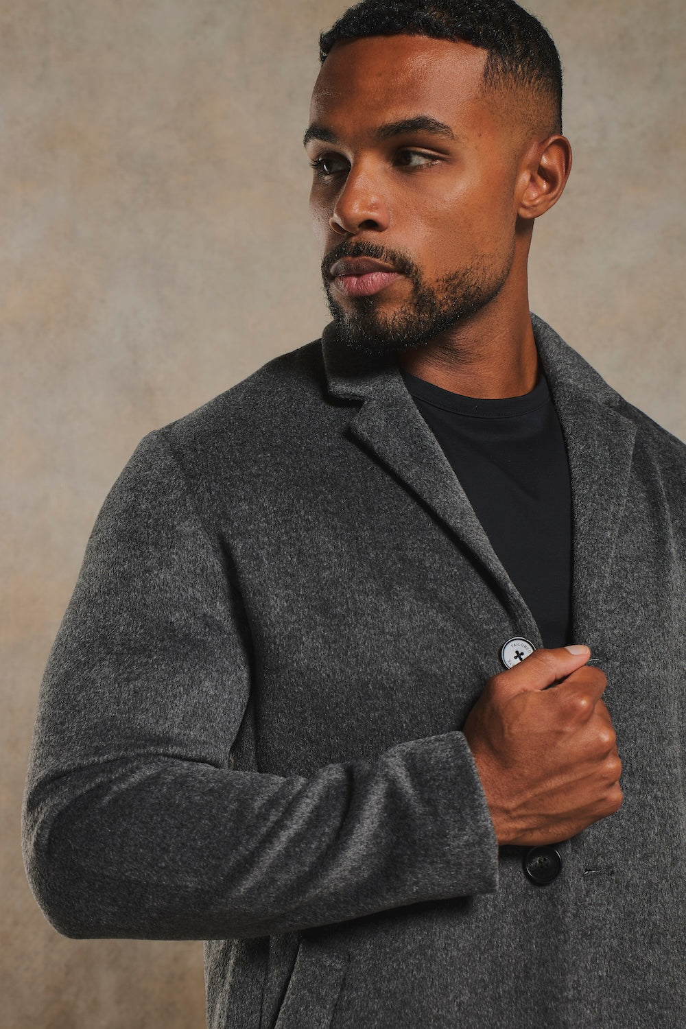Single Breasted Overcoat in Grey