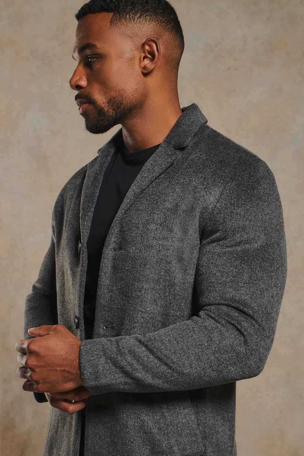 Single Breasted Overcoat in Grey