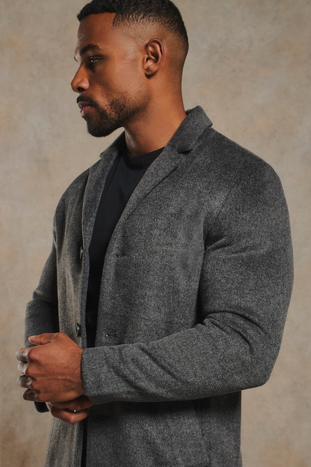 Single Breasted Overcoat in Grey