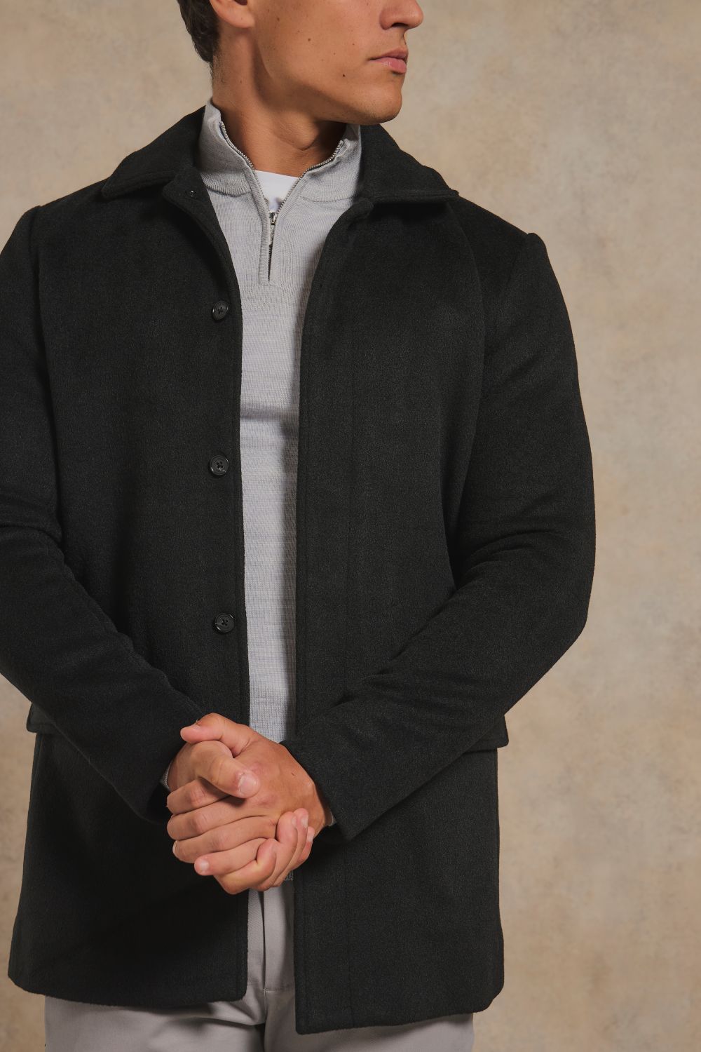Car Coat in Black