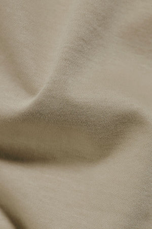 Mercerised Cotton Tipped Zip Neck Polo Shirt in Stone and White