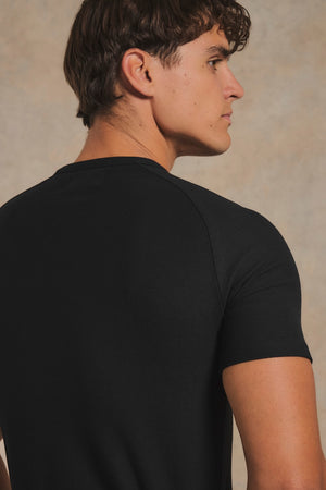 Textured Jersey T-Shirt in Black