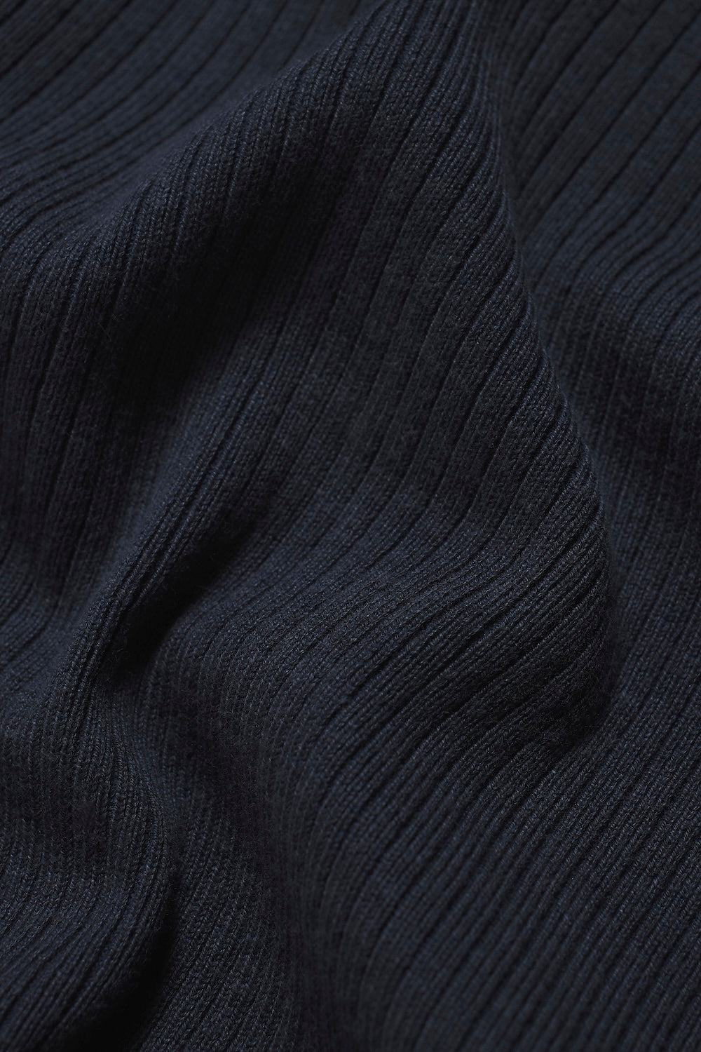 Soft Knitted Ribbed T-Shirt in Ink Blue