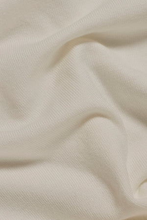 Open Collar Knitted Polo Shirt in Off-White