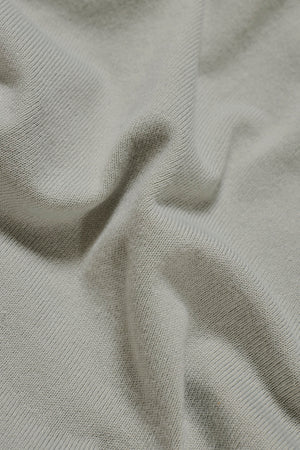 Open Collar Knitted Polo Shirt in Pale Duck Egg