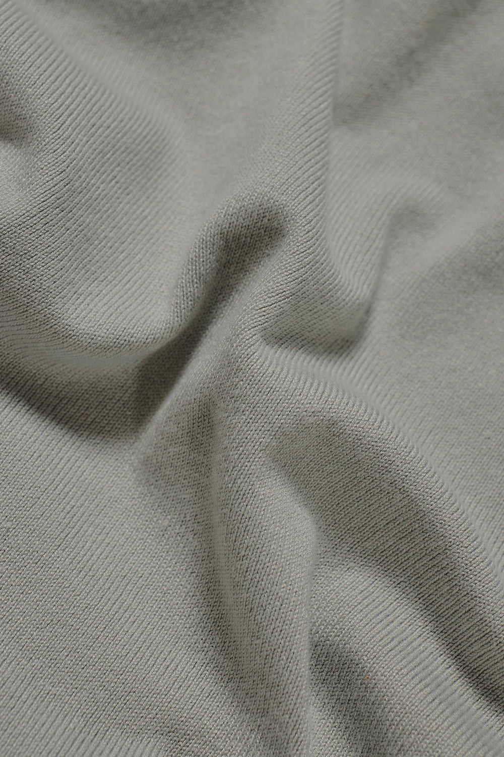 Open Collar Knitted Polo Shirt in Pale Duck Egg