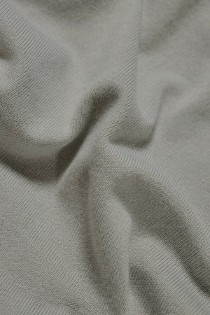 Open Collar Knitted Polo Shirt in Pale Duck Egg