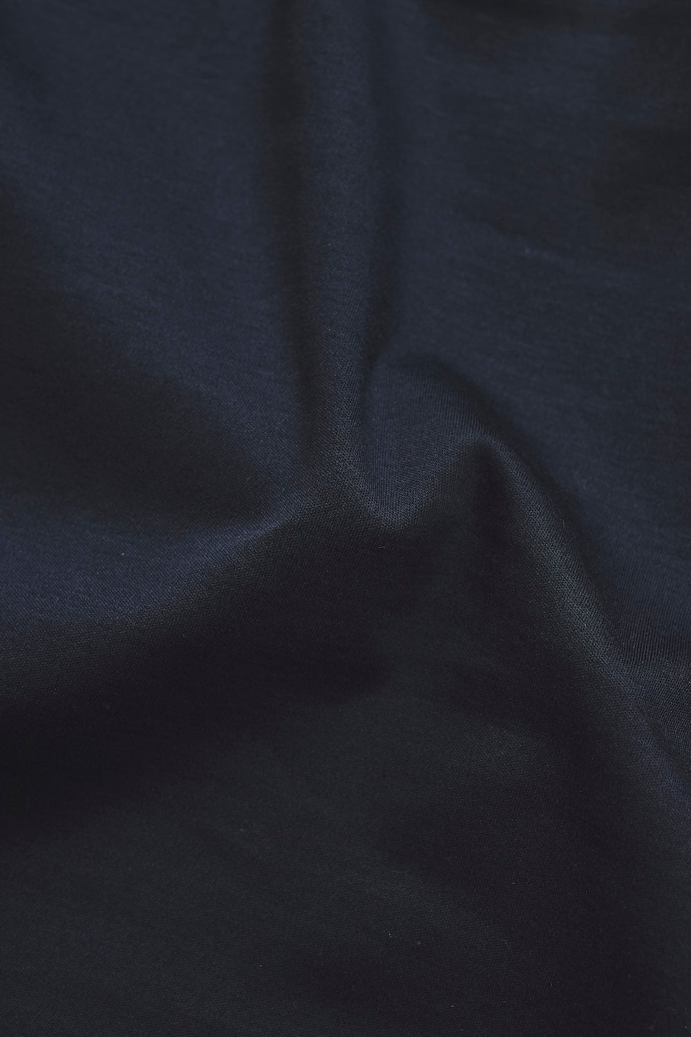 Mercerised Cotton Tipped Zip Neck Polo Shirt in Navy and White