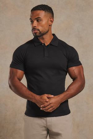 Luxe Smart Polo Shirt in Black