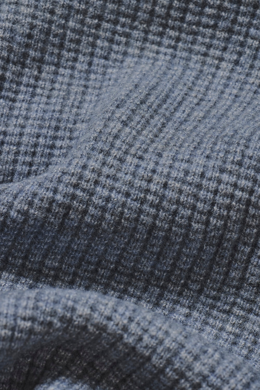 Fisherman Crew Neck Sweater in Grey Blue
