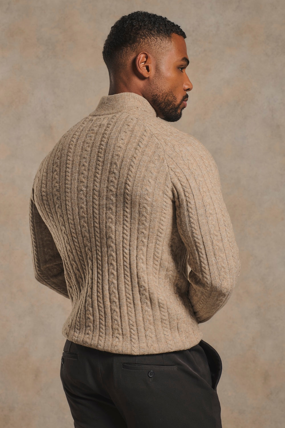 Soft Cable Half Zip Neck Sweater in Sweater
