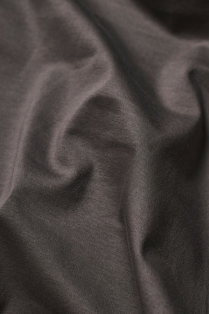 Mercerised Cotton Tipped Zip Neck Polo Shirt in Charcoal and Navy
