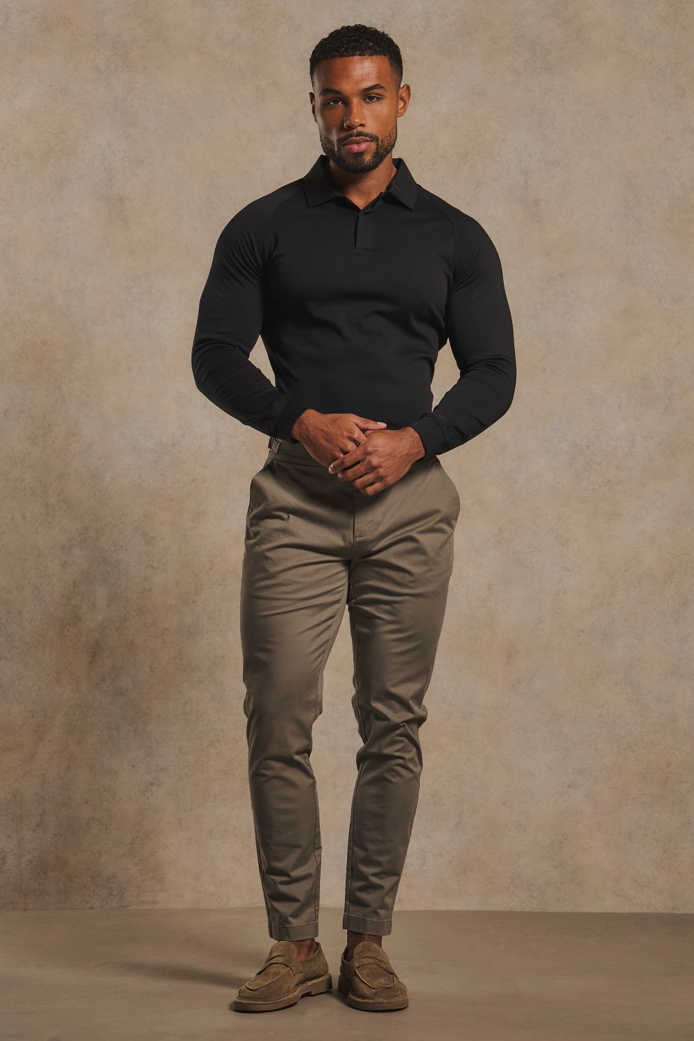 Mercerised Cotton Polo Shirt in Black