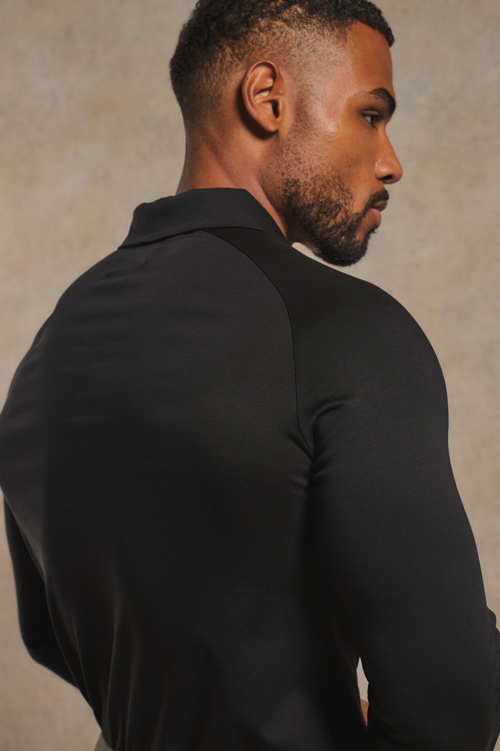 Mercerised Cotton Polo Shirt in Black