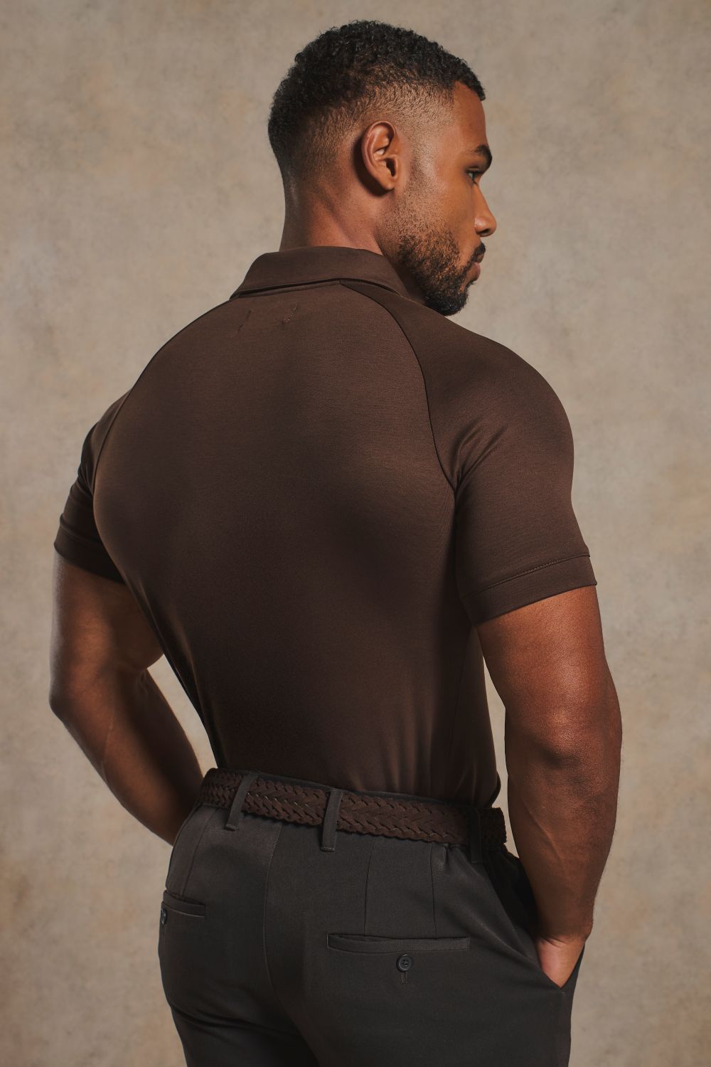 Luxe Smart Polo Shirt in Chocolate