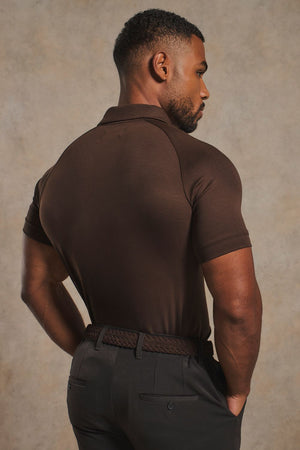 Luxe Smart Polo Shirt in Chocolate