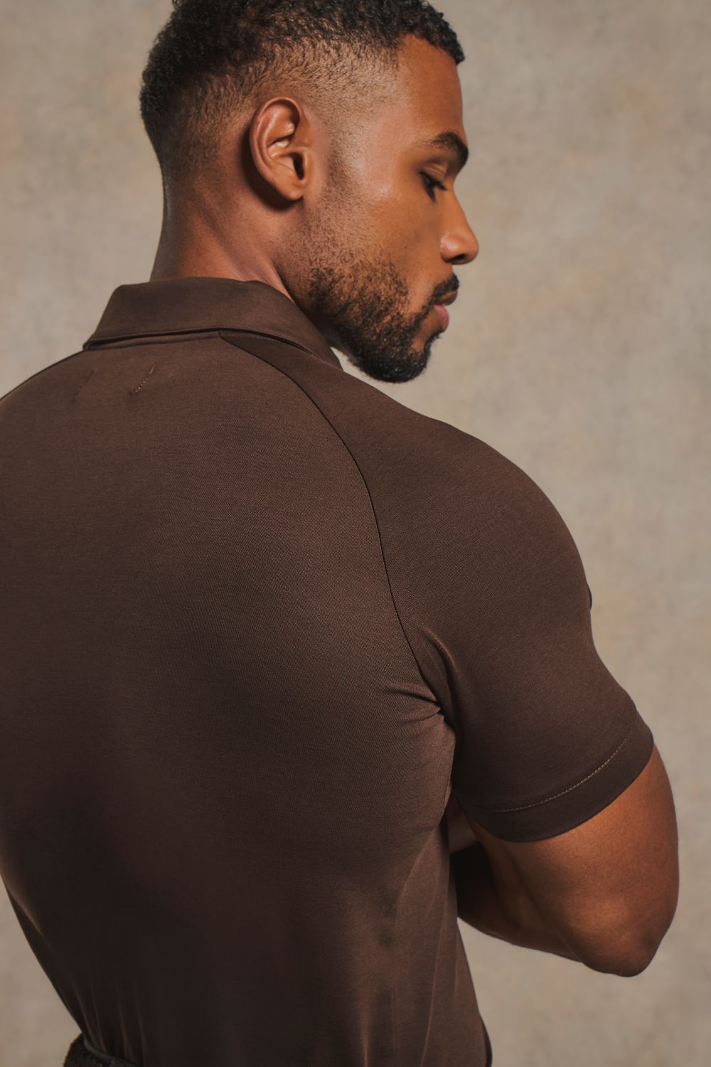 Luxe Smart Polo Shirt in Chocolate