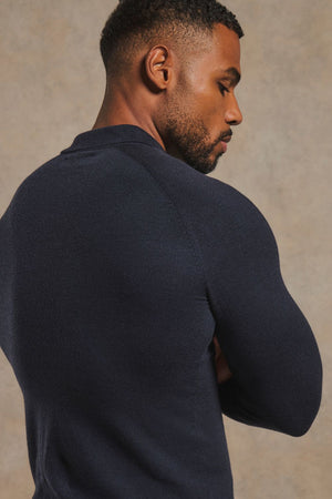Knitted Polo Shirt in Navy
