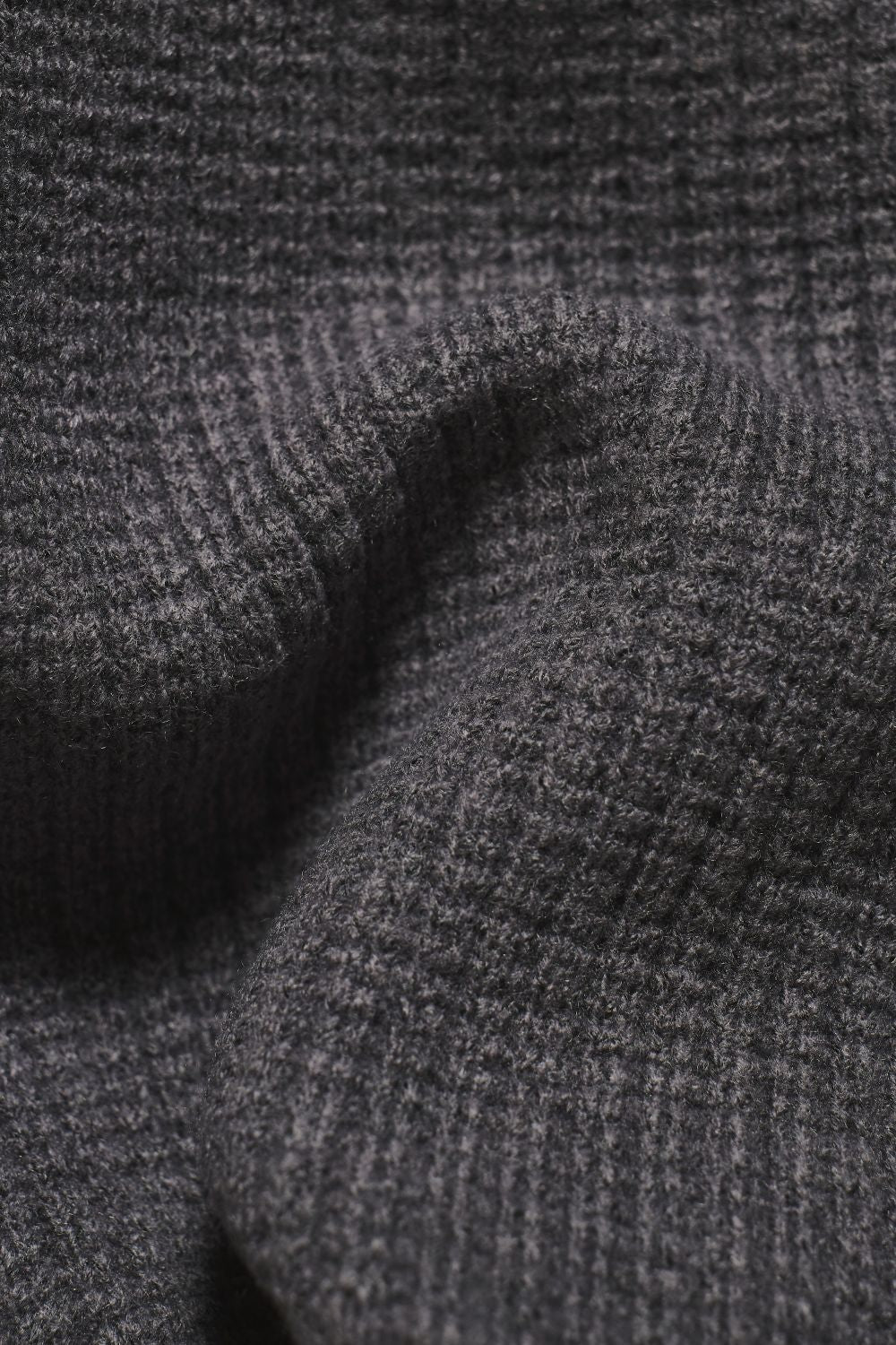 Fisherman Crew Neck Sweater in Steel Grey