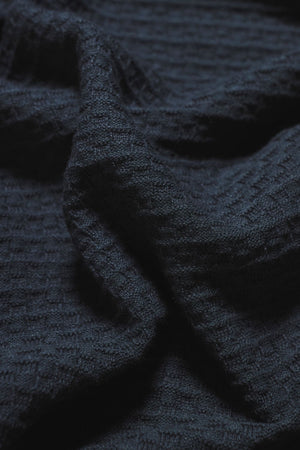 Square Textured Knitted Shirt in Dark Slate
