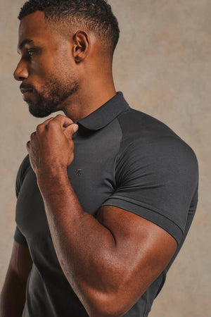 Athletic Fit Signature Polo Shirt in Charcoal
