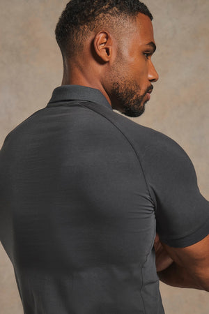 Athletic Fit Signature Polo Shirt in Charcoal