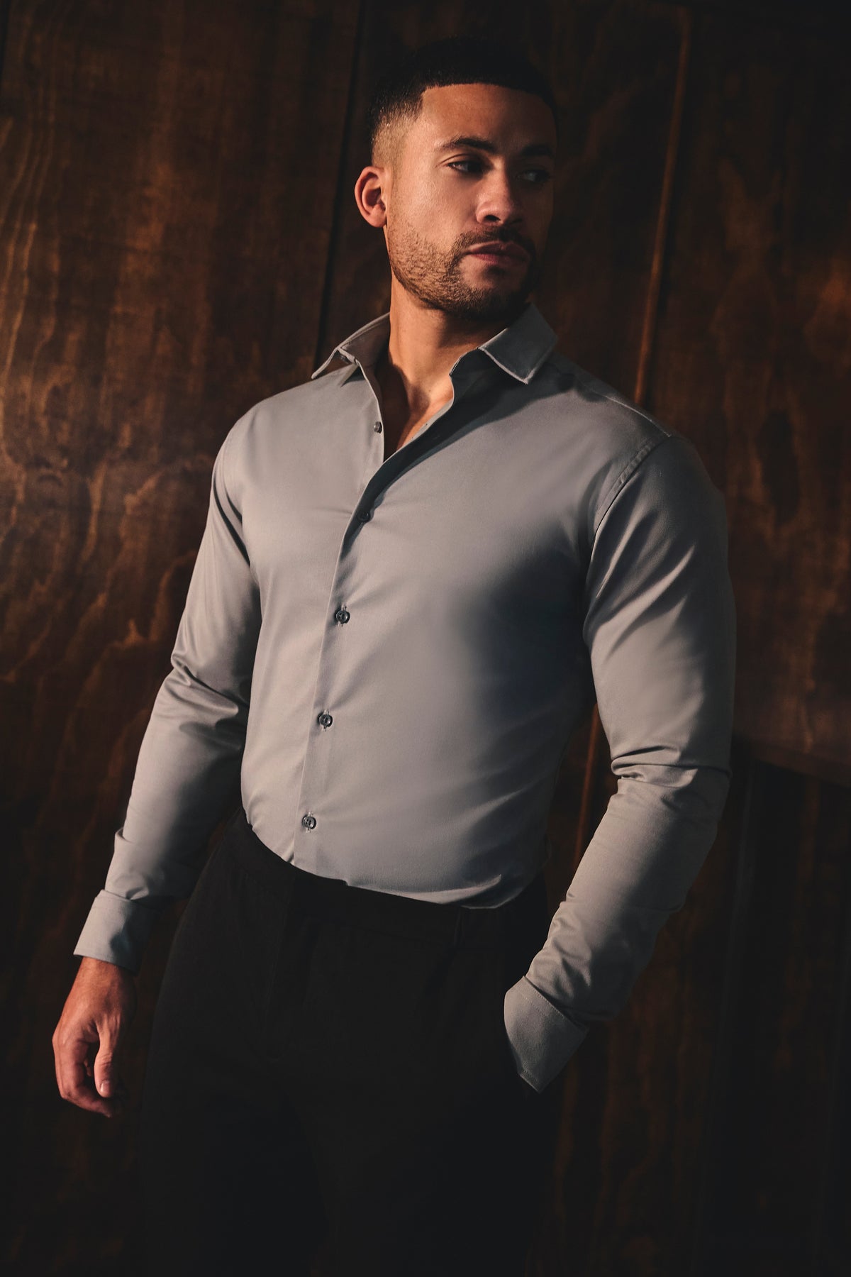 Athletic Fit Dress Shirt in Grey - TAILORED ATHLETE - USA