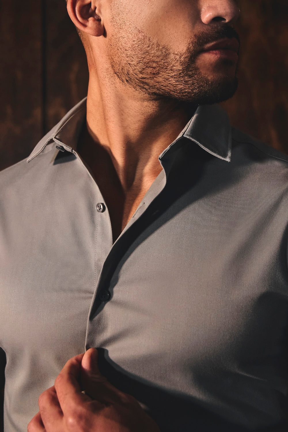 Athletic Fit Dress Shirt in Grey - TAILORED ATHLETE - USA