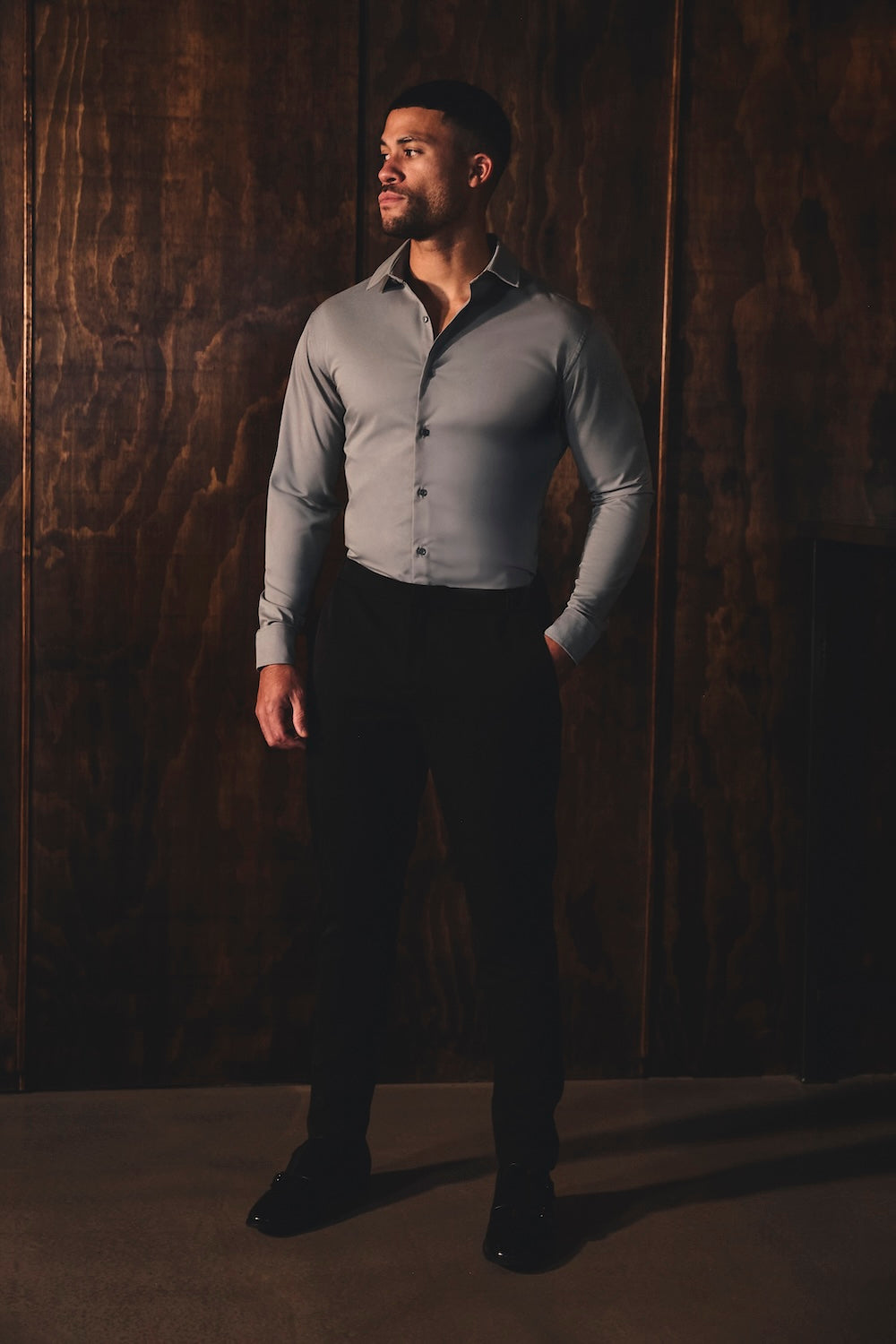 Athletic Fit Dress Shirt in Grey - TAILORED ATHLETE - USA