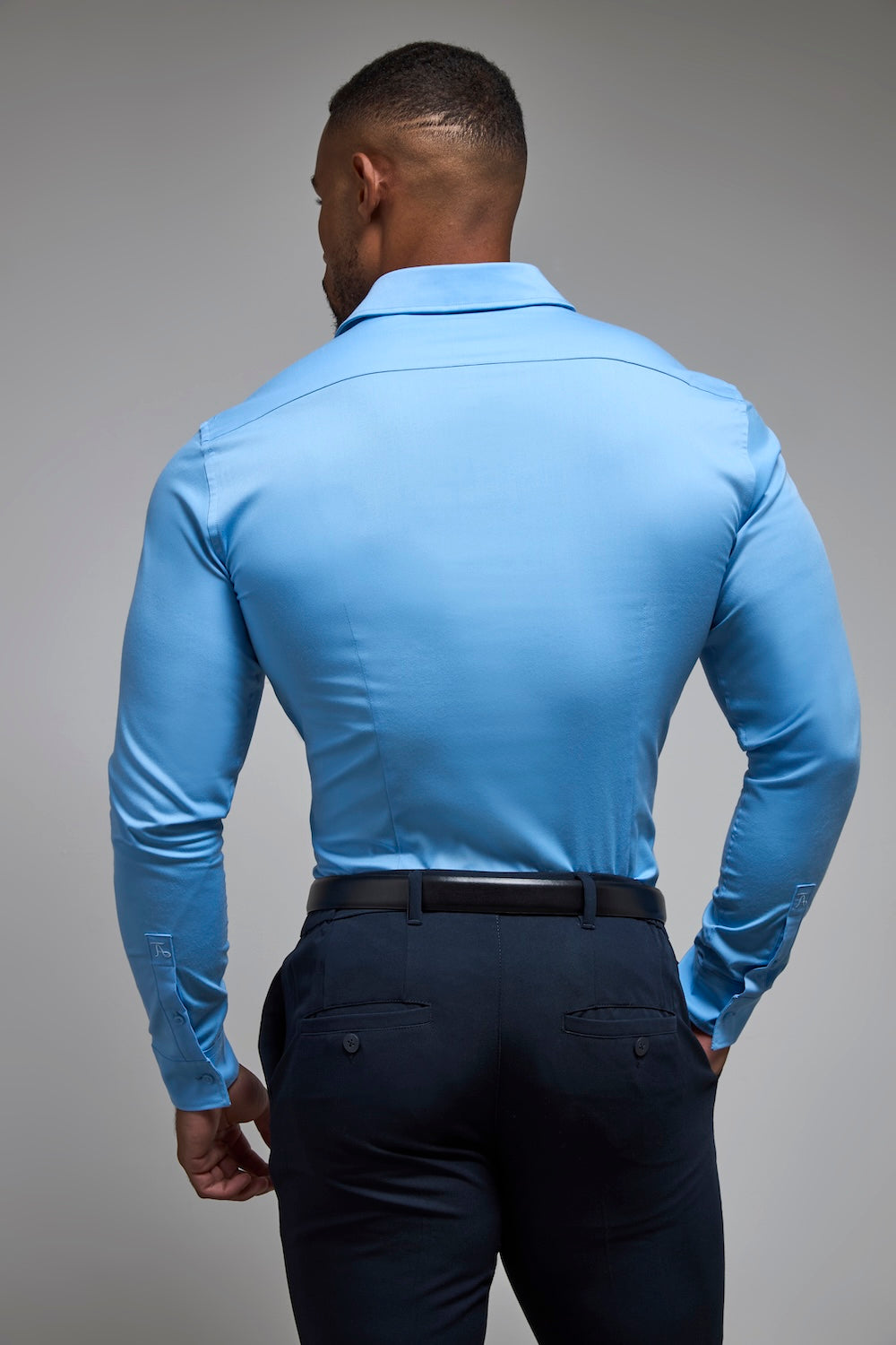 Athletic Fit Dress Shirt in Mid Blue - TAILORED ATHLETE - USA