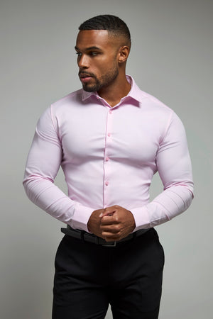 Athletic Fit Dress Shirt in Pink L Athletic Fit Dress Shirt in Pink L