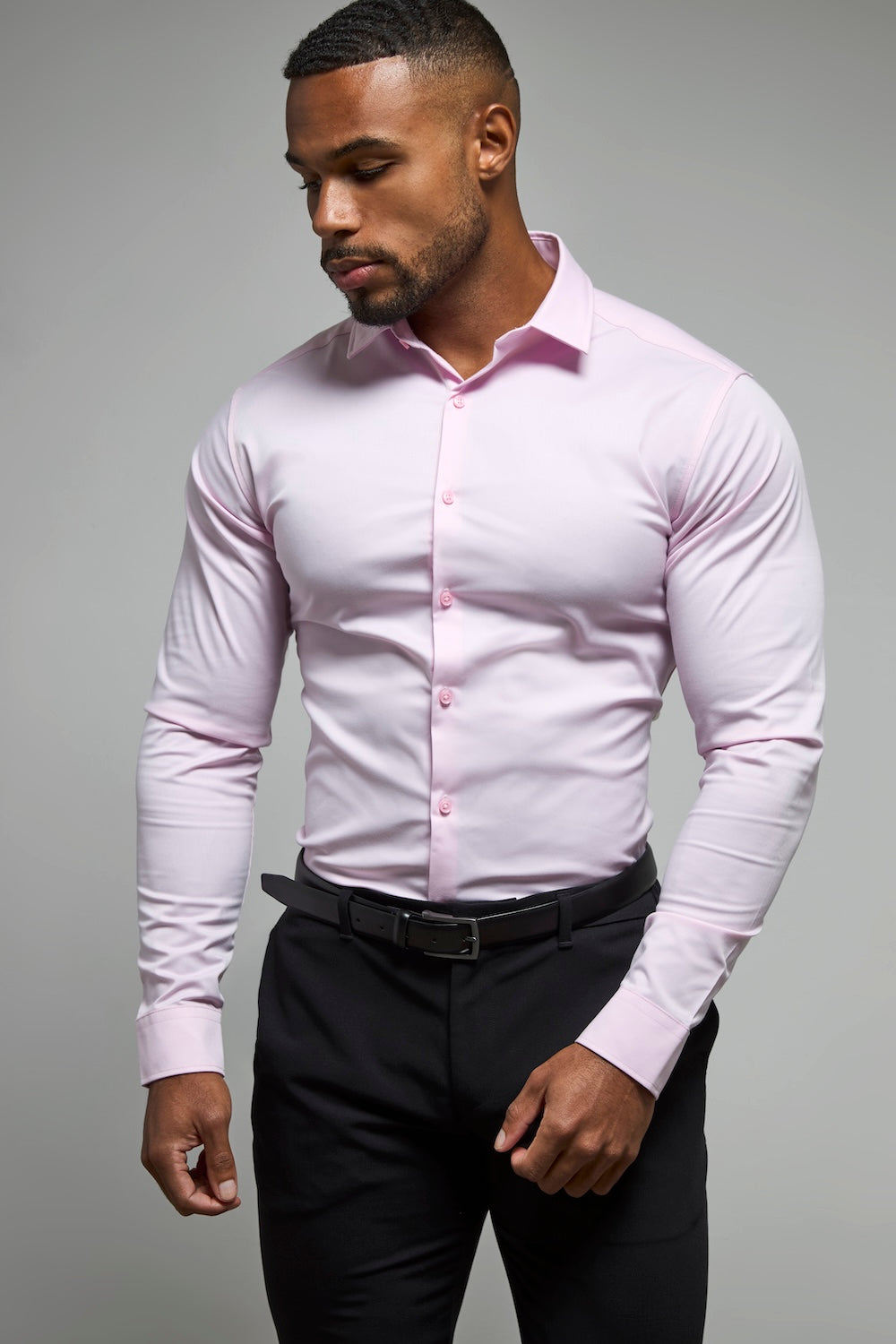 Athletic Fit Dress Shirt in Pink L