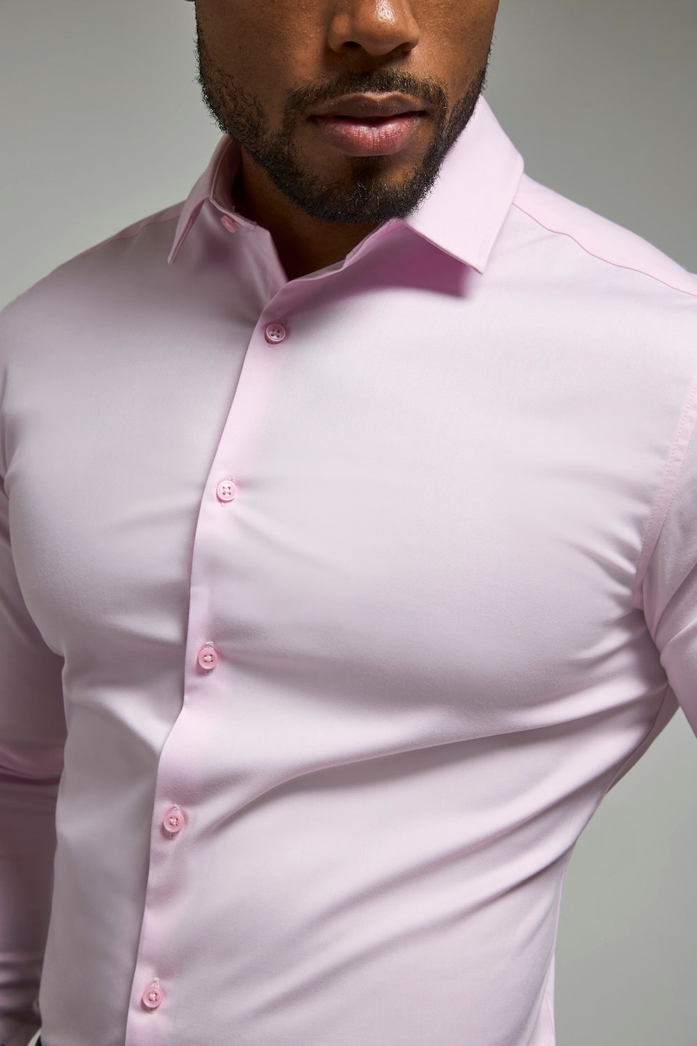 Athletic Fit Dress Shirt in Pink L