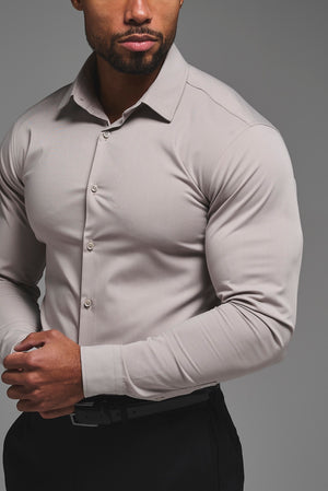 Athletic Fit Dress Shirt in Stone - TAILORED ATHLETE - USA