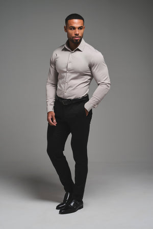 Athletic Fit Dress Shirt in Stone - TAILORED ATHLETE - USA