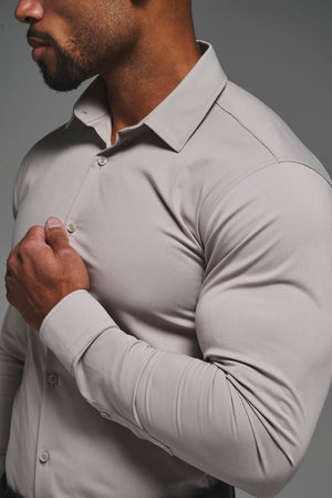 Athletic Fit Dress Shirt in Stone - TAILORED ATHLETE - USA