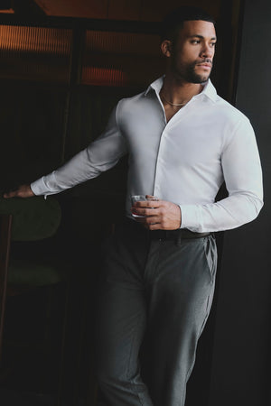 Athletic Fit Dress Shirt in White - TAILORED ATHLETE - USA
