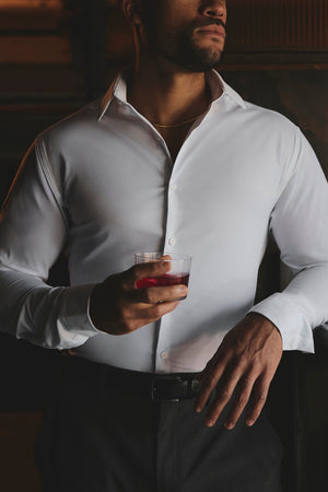 Athletic Fit Dress Shirt in White - TAILORED ATHLETE - USA
