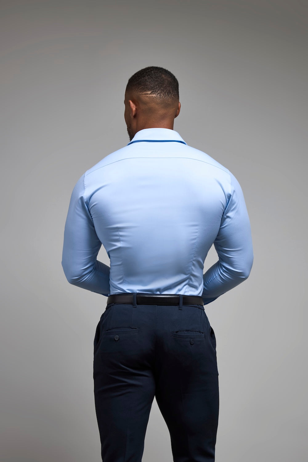 light blue dress shirt and black pants MULTI-LAYERED POPLIN – Viktor&Rolf gildan shirts Cool Blue Shirt | Long