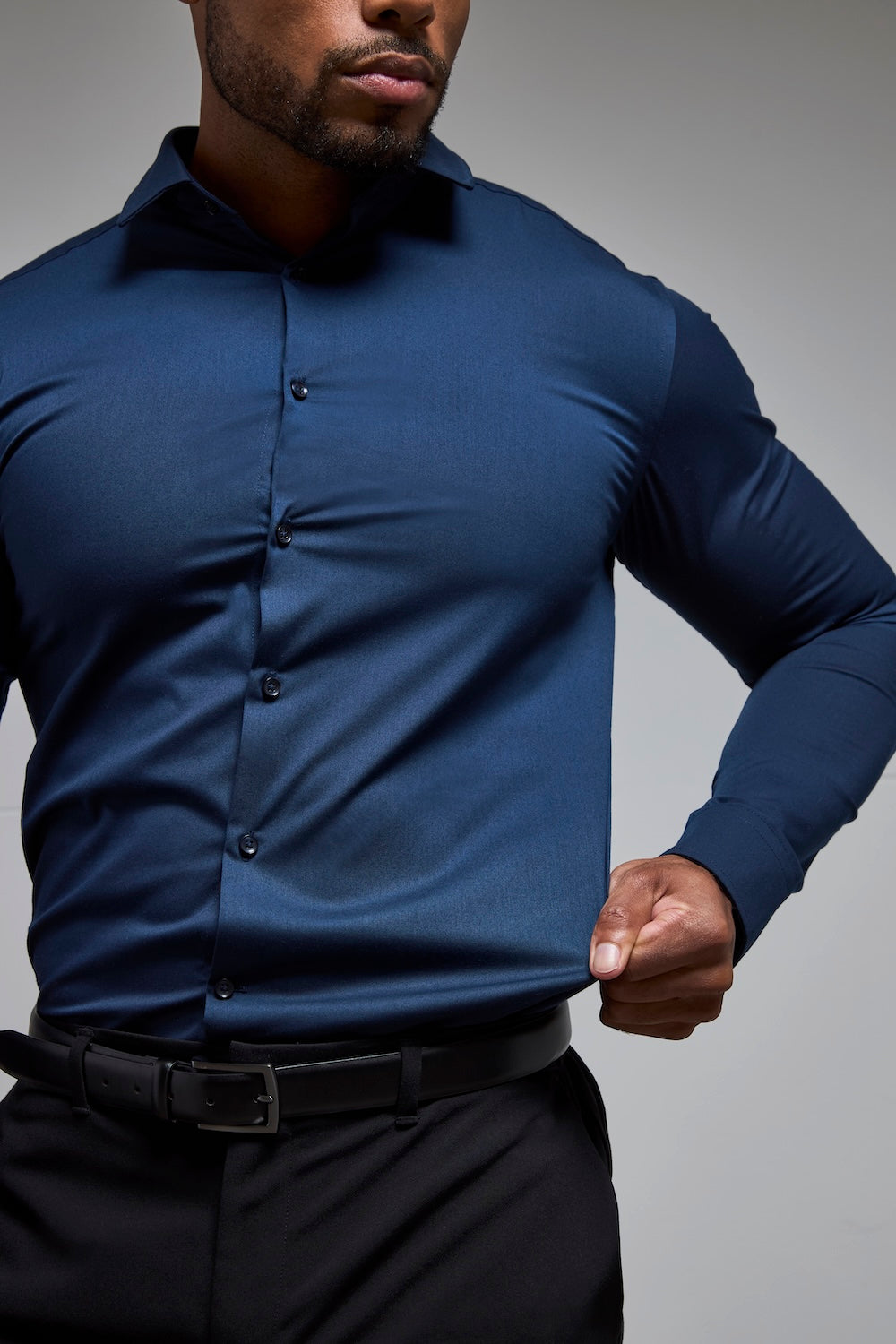 dress shirts apparel Mens Tailored Athlete Light Blue Muscle Fit Dress Shirt Large