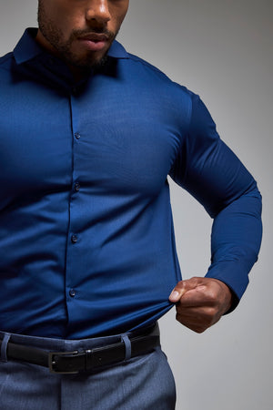 Athletic Fit Dress Shirt in Navy - TAILORED ATHLETE - USA