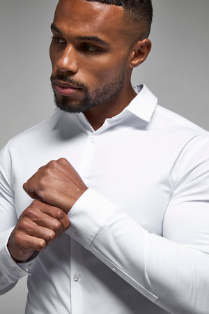 Athletic Fit Dress Shirt in White - TAILORED ATHLETE - USA