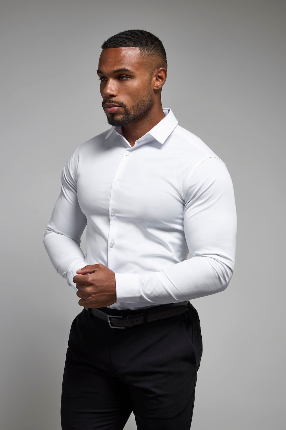 Dress Shirt in White Classic and Tailored Elegance S