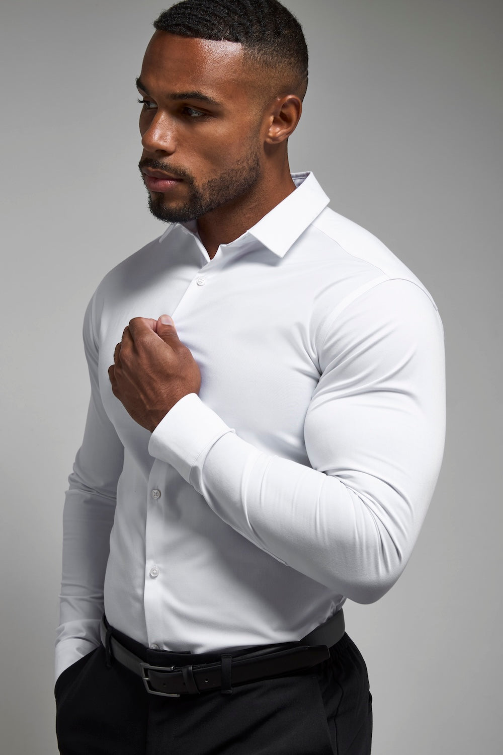Dress Shirt in White Classic and Tailored Elegance S