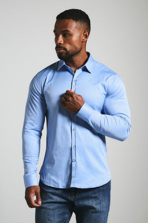 Athletic Fit Signature Shirt in Mid Blue