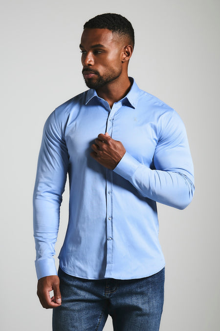 Athletic Fit Signature Shirt in Mid Blue