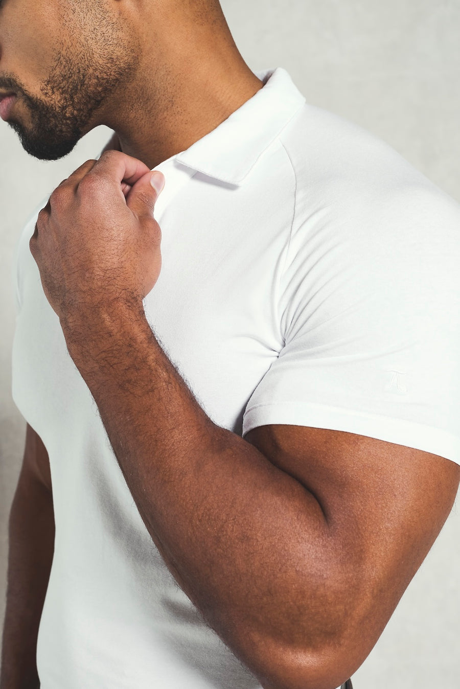 Essential Jersey Buttonless Polo Shirt in White - TAILORED ATHLETE - USA
