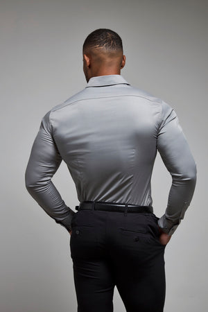 Athletic Fit Dress Shirt in Grey L Athletic Fit Dress Shirt in Grey L