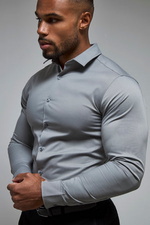 Athletic Fit Dress Shirt in Grey - TAILORED ATHLETE - USA