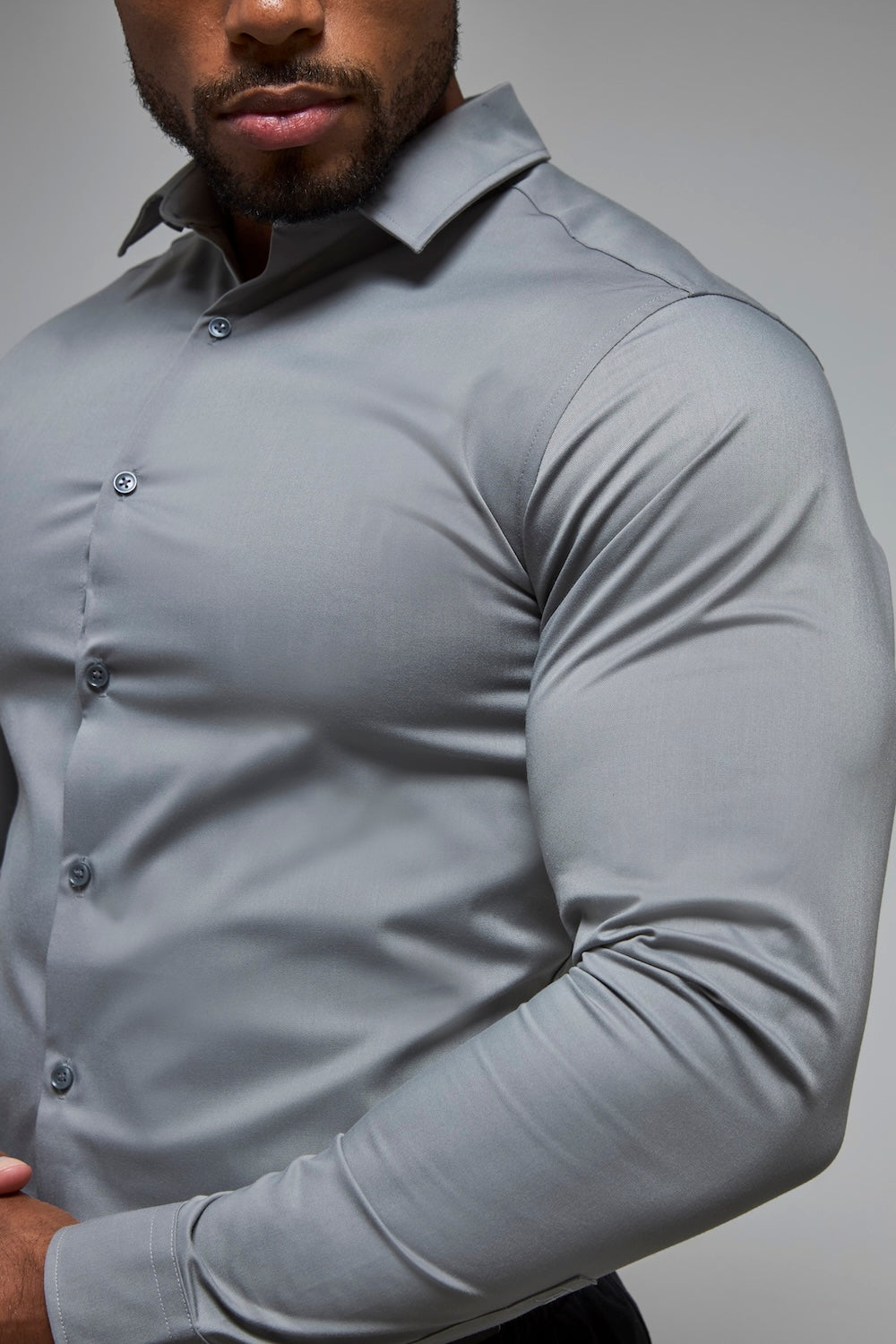 Athletic Fit Dress Shirt in Grey - TAILORED ATHLETE - USA
